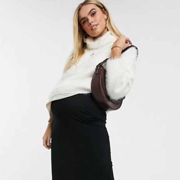 Motherhood Maternity Dresses & Skirts - Motherhood Maternity Black Pleated Pencil Skirt L